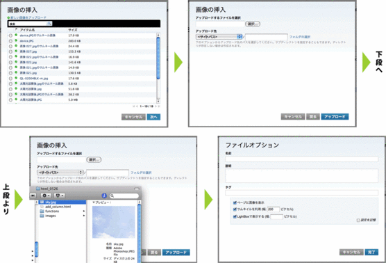 画像のアップロード